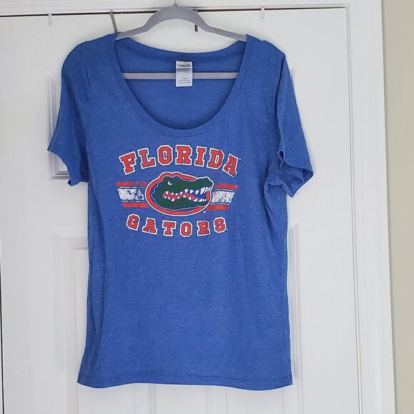 University of Florida Gators Scoop Neck Short Sleeve Cotton Blend T Shirt - Picture 1 of 4